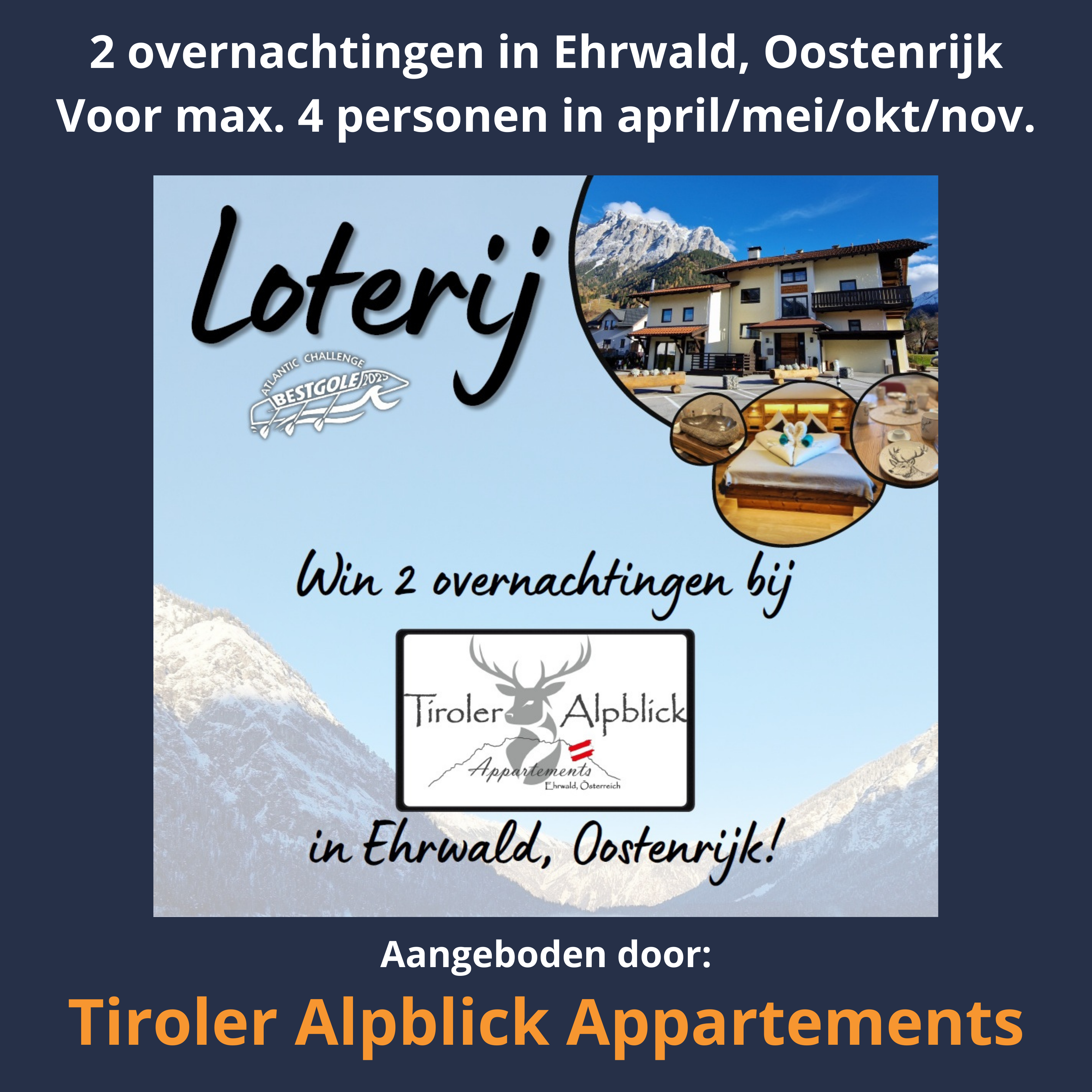 2 overnachtingen in Ehrwald, Oostenrijk Voor max. 4 personen in april/mei/okt/nov.