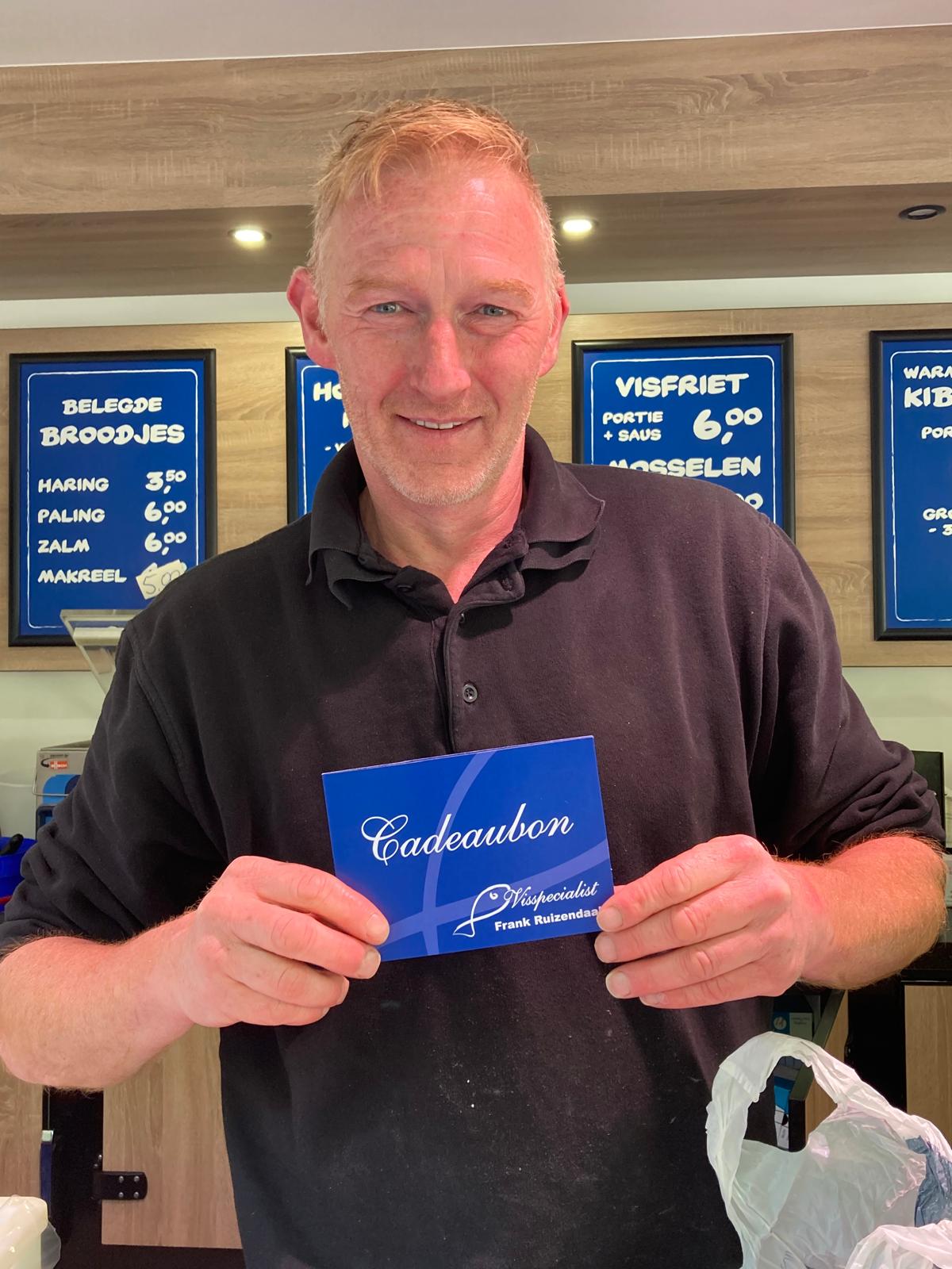 4x Cadeaubon Visspecialist Frank Ruizendaal