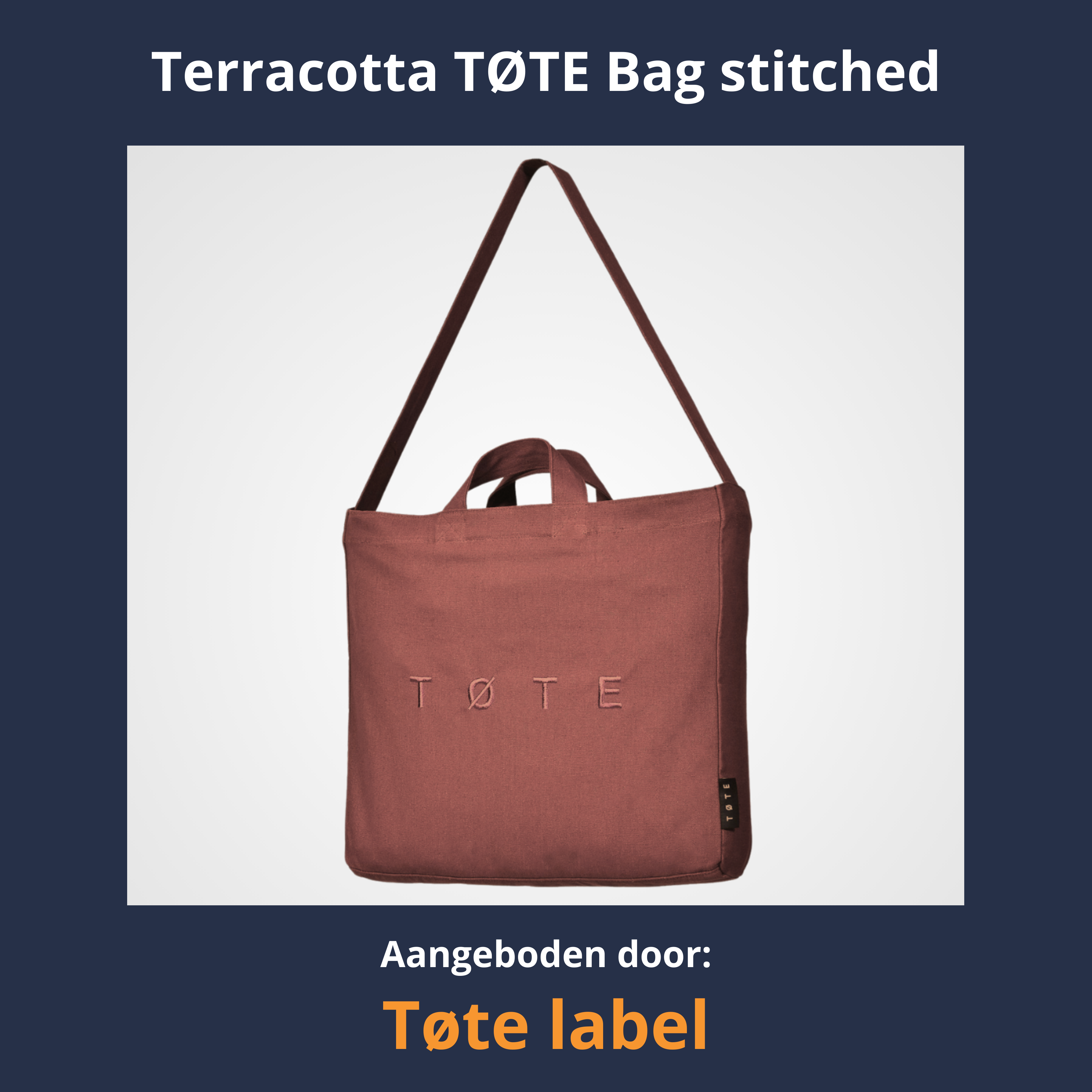 Tøte totebag Terracotta stitched - TØTE (@totelabel) is een jong merk, opgericht door roeiers uit Amsterdam.