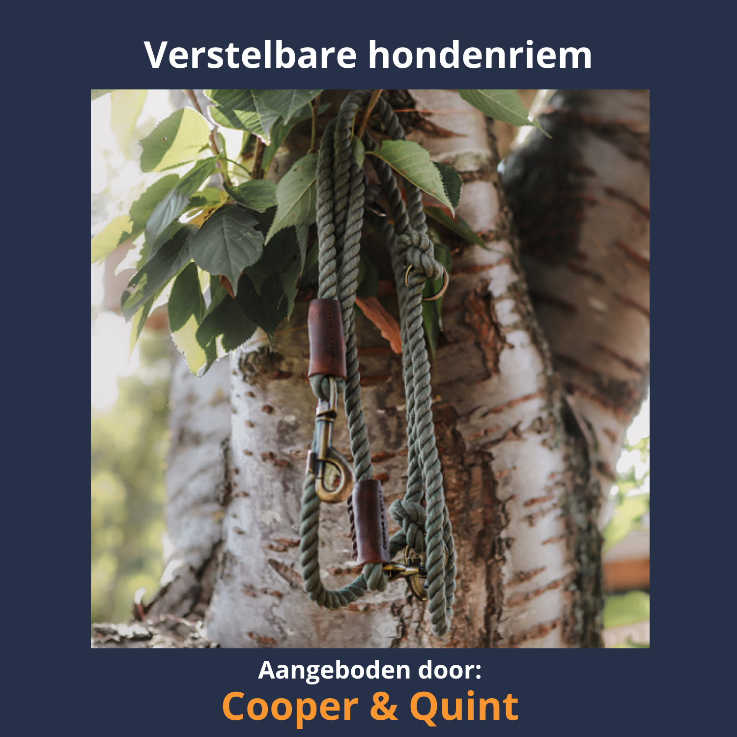 Een verstelbare hondenriem - Handgemaakt van 100% natuurlijk katoen touw.